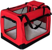 Rexa ® Opvouwbare hondentas voor transport | (XL) 82x58x58 cm Rood | Inclusief schouderriem | Honden reistas | Dieren transporttas