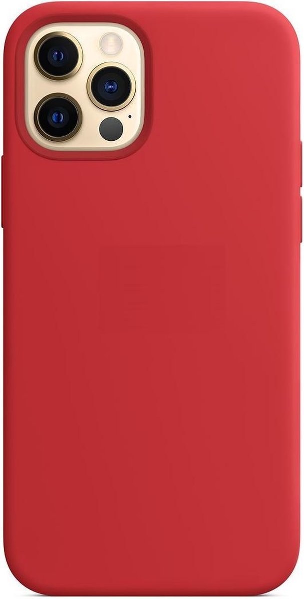 Pixiu Siliconenhoesje voor iPhone 12 Pro - iPhone 12/12 Pro hoesje - Geen magnetische ring - Rood