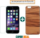 iphone 6 houten hoes | iPhone 6 A1549 100% bomenhout case | iPhone 6 valbestendige hoes bruin | beschermhoes iphone 6 apple | iPhone 6 beschermende cover hoes + iPhone 6 gehard gla