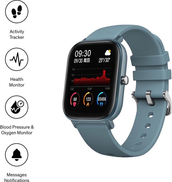 bol.com | Sinji Smartwatch – Activity tracker - Hartslagmeter –  Bloeddrukmeter – Stappenteller –...