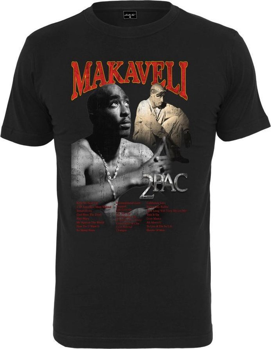 Mister Tee Tupac Tupac Makaveli Heren T-shirt S Zwart