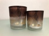 Waxinelichthouders - 2 stuks - Glas