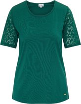 Cyell HARMONY BOTANIC Shirt Korte Mouw Donkergroen Dames - Maat 44