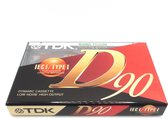 Audio Cassette Tape TDK D-90 normaal Position type I - Uiterst geschikt voor alle opnamedoeleinden / Sealed Blanco Cassettebandje / Cassettedeck