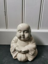Boeddha zittend - wit - keramiek