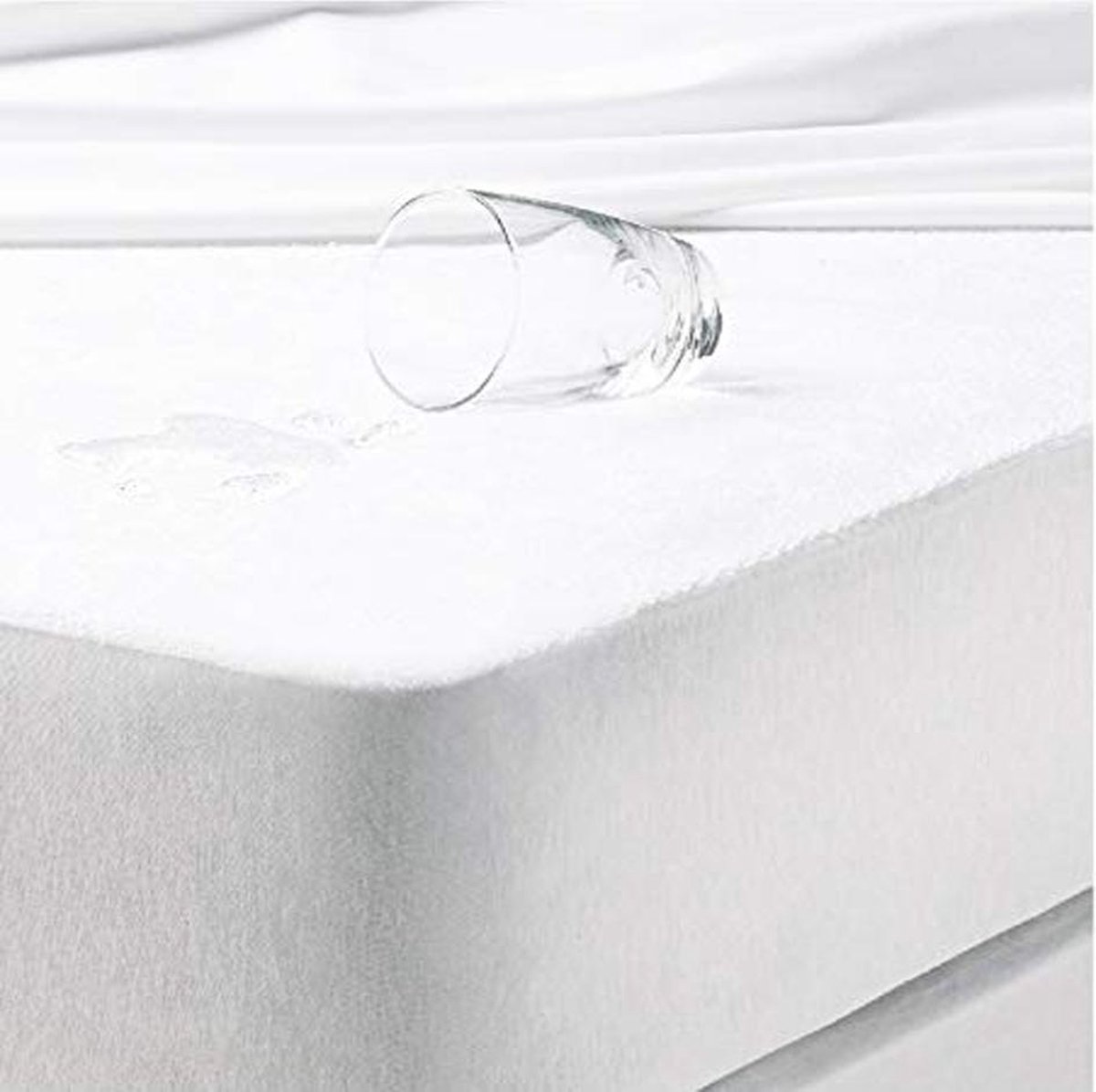 Homee moIton waterdichte TPU hoeslaken wit 80x200 +30cm - matrasbeschermer - 100% badstof