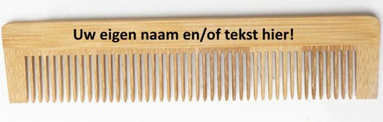 Foto: Houten kam gepersonaliseerd met uw eigen naam of tekst bamboe