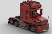 Scania Torpedo T 580 Rood Truck - Vrachtwagen Technisch bouwpakket - Toy Brick Lighting