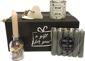 Cadeau pakket mama 6 -Kaarsen - Snoep - Valentijn - Borrelpakket - Chocolade - Zeep - Thee- Vrouwen cadeau - Geschenkset vrouwen - Cadeaupakket - Cadeau - Giftset - Goedkope cadeautjes - Eten