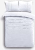 Luxe Percale Katoen Lits-jumeaux  Dekbedovertrek Annebel Wit | 240x200/220 | Zacht En Elegant | Topkwaliteit