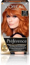 3x L'Oréal Preference Haarkleuring 7.4 Intens Koperrood