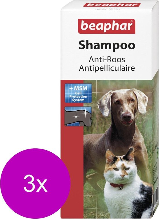 Beaphar Shampoo Anti-Roos - Hondenvachtverzorging - 3 x 200 ml