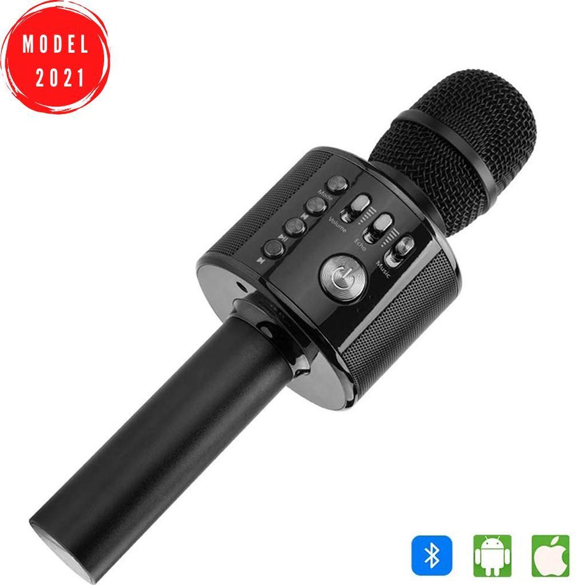Karaoke Microfoon - Draadloos - Bluetooth Verbinding - Zwart