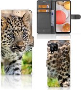 GSM Hoesje Geschikt voor Samsung Galaxy A42 5G Beschermhoesje met foto Baby Luipaard