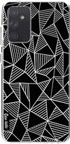 Casetastic Samsung Galaxy A72 (2021) 5G / Galaxy A72 (2021) 4G Hoesje - Softcover Hoesje met Design - Abstraction Lines Black Print