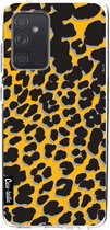 Casetastic Samsung Galaxy A52 (2021) 5G / Galaxy A52 (2021) 4G Hoesje - Softcover Hoesje met Design - Leopard Print Yellow Print