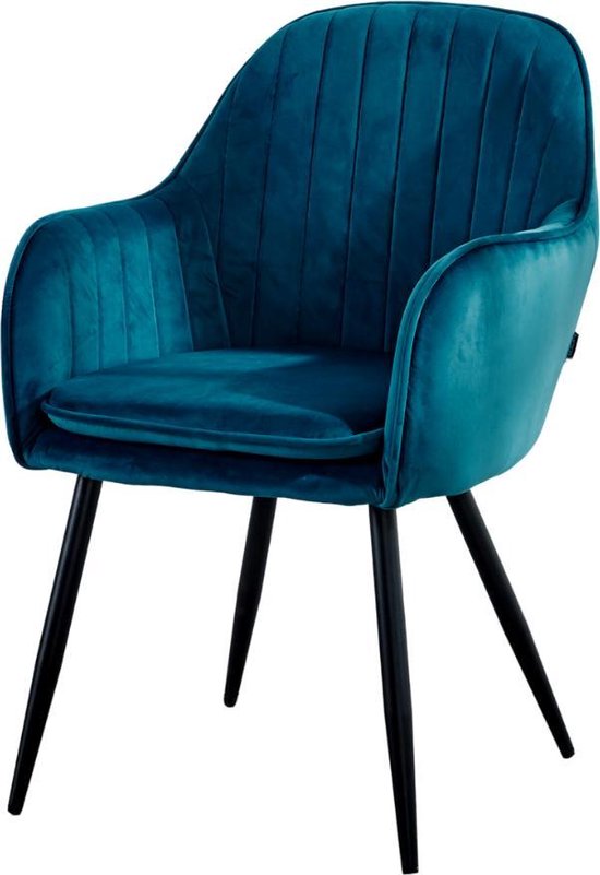 Eetkamerstoel Velvet – Turquoise – met armleuning - Collectie - Velvet Stoel -... | bol.com