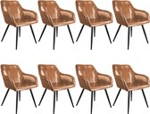tectake - 8x Stoel Marilyn kunstleer bruin / zwart SKU: 404105