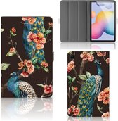 Hoes Samsung Galaxy Tab S6 Lite | Tab S6 Lite 2022 Tablet Hoes met Magneetsluiting Pauw met Bloemen
