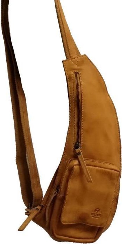 Bear Design Renee Leather Crossbody Bag / Bodybag - Jaune ocre
