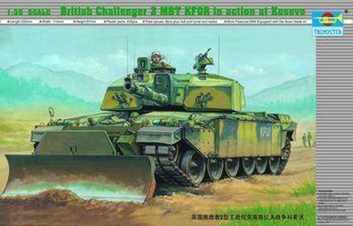 Trumpeter 00345 Challenger 2 MBT KFor - schaal 1:35 -Tank Modelbouwkit – Schaalmodel Militair Voertuig