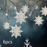 WiseGoods - Sneeuwvlokken Kerst Decoratie - Sneeuwvlokken Decoratie - Sneeuwvlokken Kersthangers - Kerstmis - 6 stuks - Wit