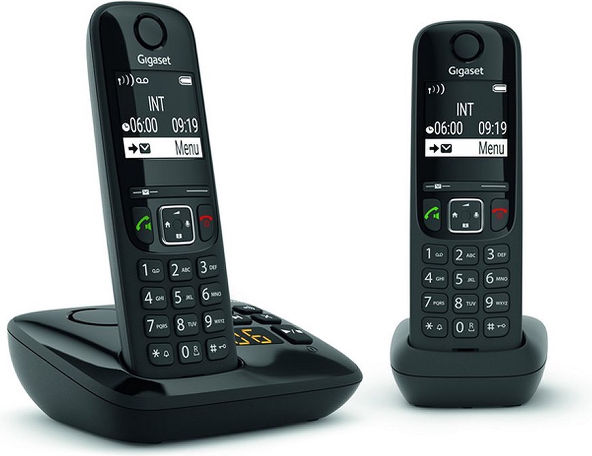 Gigaset AS690ARDuo - black - answering machine - 2 pieces