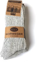 Noorse Sokken - Premium De Luxe - Maat 43-46 - 3 paar - Lichtgrijs - Warme Huissokken - Werksokken - Wintersokken - Wollen Sokken - Wintersokken - 43-46