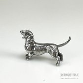 Beeldje gladharige teckel - Teckel staand - Beeldje Teckel - Gladharig - Teckel cadeau - Miniatuur - Unieke Hondenbeeldjes