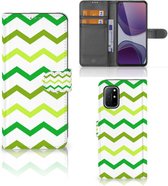 Telefoonhoesje OnePlus 8T Flip Case Zigzag Groen