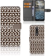 Bookcase Nokia 2.4 Hoesje Aztec Brown
