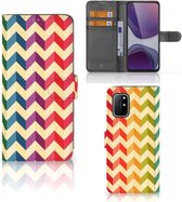 Leuk Telefoonhoesje OnePlus 8T Smartphone Hoesje Zigzag Color