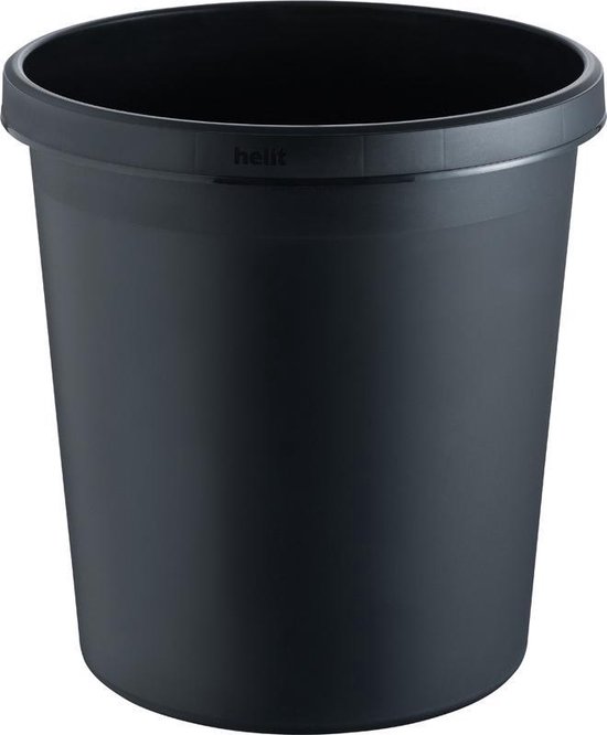 helit H6106118 - prullenbak the german 30 liter, geel, met greeprand rondom, van kunststof, 1 stuks