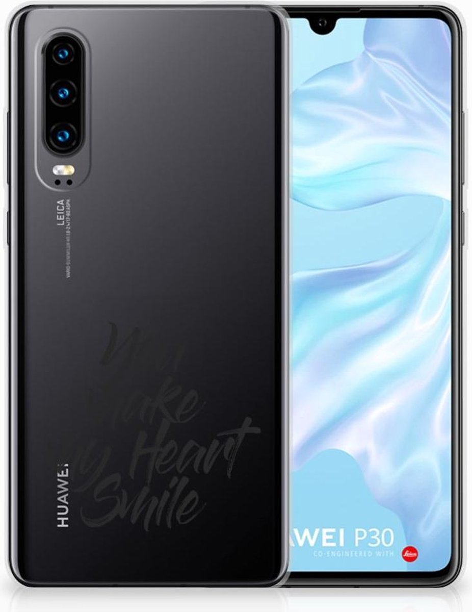 Huawei P30 Siliconen hoesje met naam Heart Smile