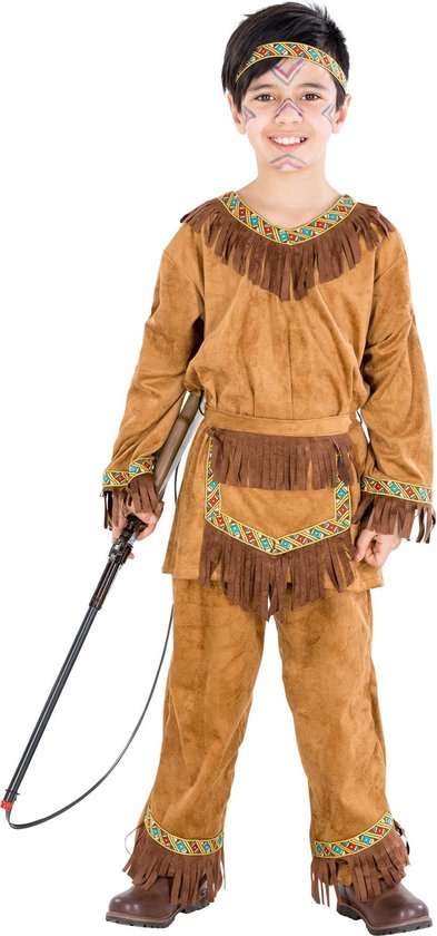 dressforfun - jongenskostuum indiaan Kleine beer 116 (5-7y) - verkleedkleding kostuum halloween verkleden feestkleding carnavalskleding carnaval feestkledij partykleding - 300529