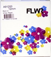 FLWR - Printetiket / 91200 / Zwart op Wit - geschikt voor Dymo