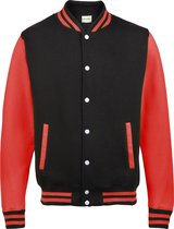 AWDis Varsity jacket, Jet Black/Fire Red, Maat L