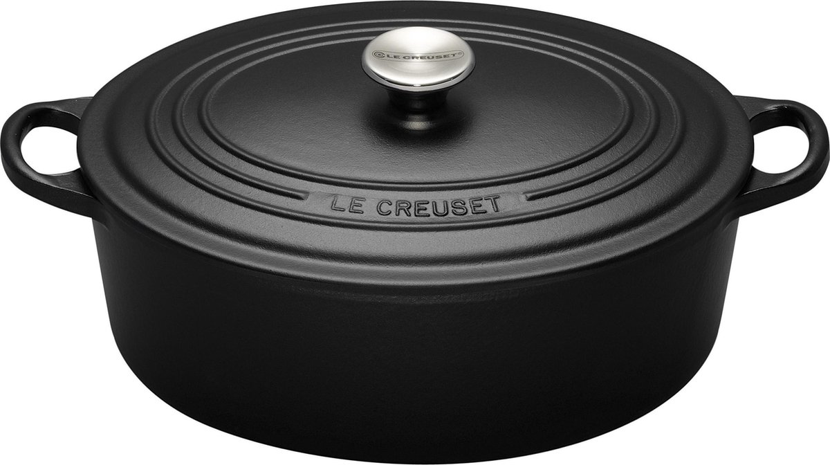Le Creuset Tradition Braadpan - ovaal - 31 cm - Zwart