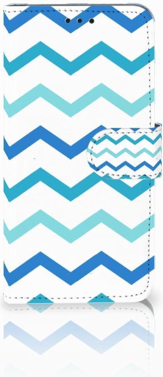 Huawei P30 Lite (2020) Telefoon Hoesje Zigzag Blauw
