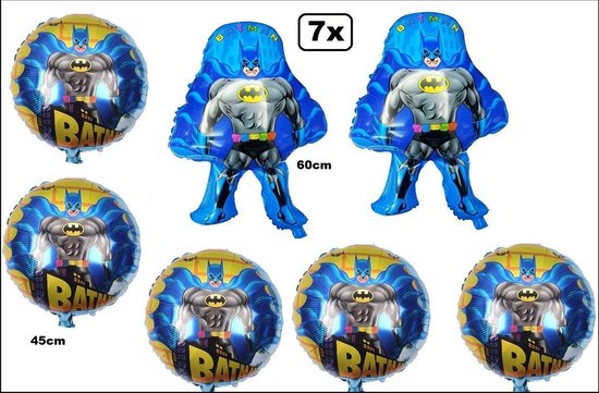 7x Folie ballon Batman - folie ballon helium of lucht batman comic strip carnaval thema feest party stripboek film bioscoop