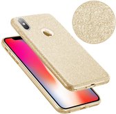 Apple iPhone X Schokbestendig glitters Hoesje - Goud