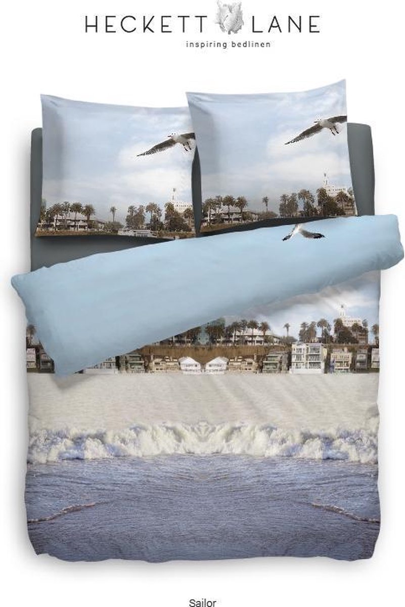 HNL Refined Satin Dekbedovertrek Sailor - Blauw 200x200/220