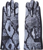 Zachte dames handschoenen Let's Snake|Zwart Blauw Grijs|Slangenprint|warme handschoenen