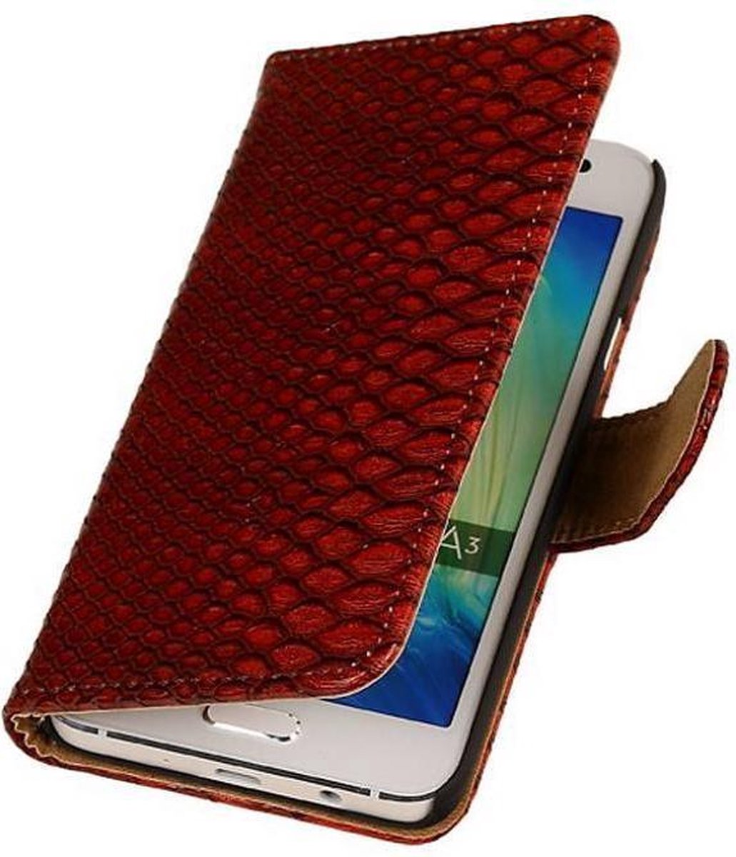 Slang Bookstyle Hoes - Geschikt voor Samsung Galaxy A3 Rood