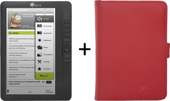 M701BK-BURD Bundel Omnia G2 | 7i LCD e-reader | 4Gb intern uitbreidbaar tot 32Gb | Adobe DRM | zwart + rode beschermhoes C008RD