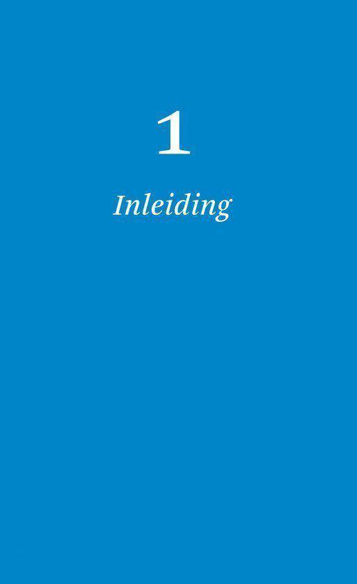 Blauwe pagina met het cijfer '1' en het woord 'Inleiding' in sierlijk wit schrift.