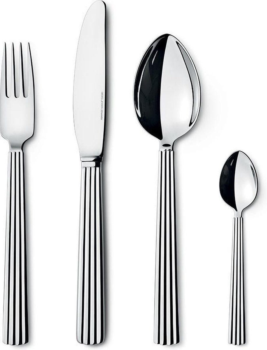 Georg Jensen Bestekset Bernadotte 13-23 Cm Rvs Zilver 16-delig
