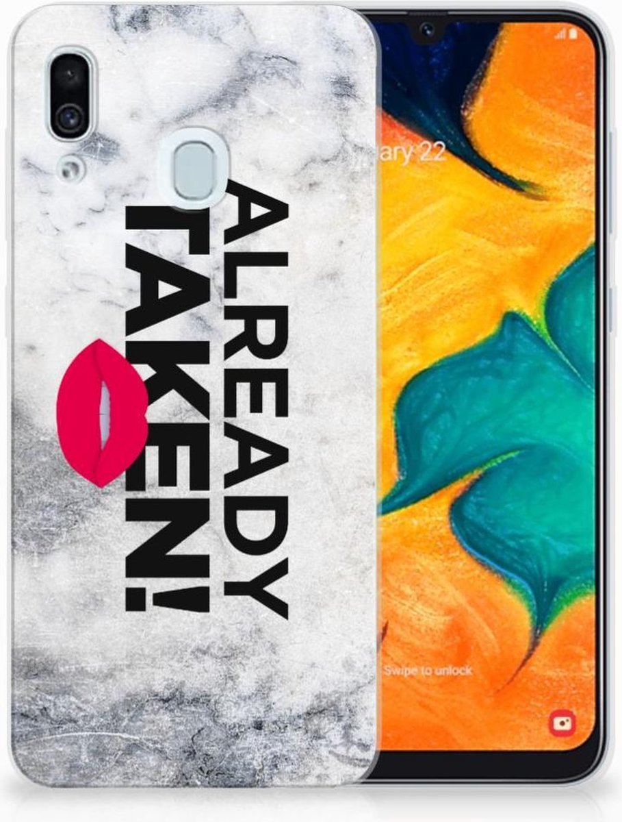 Samsung Galaxy A30 Siliconen hoesje met naam Already Taken White