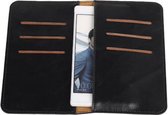Zwart Pull-up Medium Pu portemonnee wallet voor Huawei Honor 4C