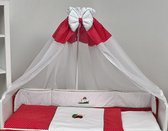 Ledikant Hemeltje - 100% Katoen - 185x280 cm - Dieren Rood